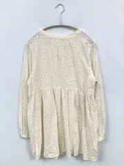 GLOBAL WORK シャツ/ブラウス M アイボリー コットン レース 刺繍 ミドル丈 長袖