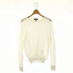 ドゥロワー Drawer レース切替プルオーバーニットソー カットソー 長袖 1 白 ホワイト /ES ■OS