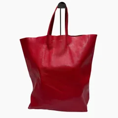 美品！CELINE セリーヌ　ホリゾンタルカバ　フィービー期　レザー　トートバッグ　レッド系　大容量