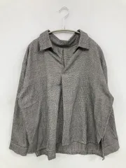 chocol raffine シャツ/ブラウス F グレー チェック柄 ミドル丈 長袖 オープンカラー