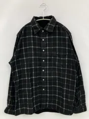 シャツ/ブラウス ブラック コーデュロイ 無地 チェック柄 ミドル丈 長袖 レギュラーカラー