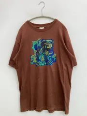 XLARGE Tシャツ/カットソー L ブラウン 前面プリント ブランドロゴ ミドル丈 半袖 クルーネック(丸首)