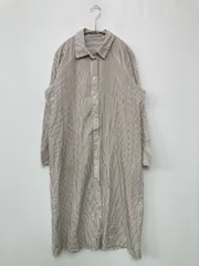 SENSE OF PLACE シャツワンピース COMPACT ブラウン ストライプ柄 長袖 ひざ丈