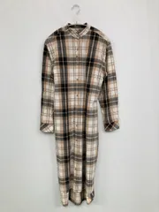 AMERICAN HOLIC シャツワンピース F ベージュ コットン チェック柄 リボン 長袖 ロング・マキシ丈