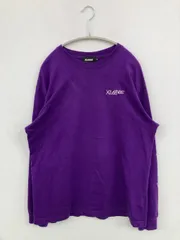 XLARGE Tシャツ/カットソー M パープル 前面プリント バックプリント ブランドロゴ 長袖 クルーネック(丸首)
