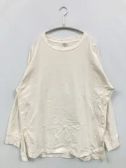 AMERICAN HOLIC Tシャツ/カットソー M ホワイト 無地 ミドル丈 長袖 クルーネック(丸首)