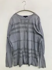 BURBERRY LONDON Tシャツ/カットソー M グレー クルーネック(丸首) 長袖 ミドル丈 チェック柄