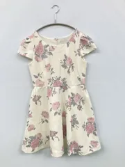 CECIL McBEE ワンピース M アイボリー 花柄・ボタニカル柄 半袖 ショート・ミニ丈 フレア