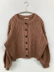 C・O・L・Z・A カーディガン/ボレロ S ブラウン ウール・ニット 無地 ショート丈 長袖