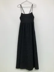 Ungrid ワンピース F ブラック コットン ストレッチ 無地 袖なし ロング・マキシ丈 フレア