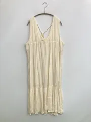 mily bilet ワンピース L アイボリー 無地 袖なし ひざ丈 フレア