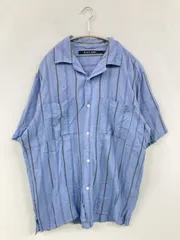 niko and ... シャツ/ブラウス 4 ブルー コットン ストライプ柄 ミドル丈 半袖 オープンカラー