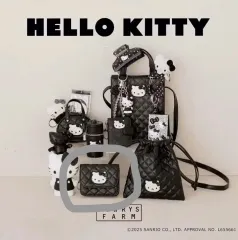 リズ팜 ハローキティ キルティング ミニカードウォレット (ブラック/ピンク)