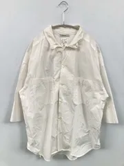 niko and ... シャツ/ブラウス M ホワイト コットン 無地 ミドル丈 半端袖 レギュラーカラー