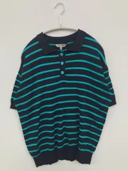 niko and ... ポロシャツ M ブルー ボーダー柄 半袖