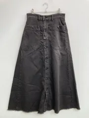 DIESEL デニムスカート ブラック ロング・マキシ丈 フレア