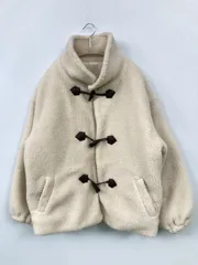 COLZA ダッフルコート L アイボリー ボア 無地 ショート丈 フードなし