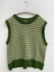 CIAOPANIC ベスト M グリーン ボーダー柄