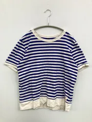 NORTHERN TRUCK Tシャツ/カットソー M ブルー ボーダー柄 ミドル丈 半袖 ボートネック