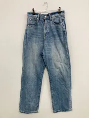 LOWRYS FARM デニムパンツ L ブルー フルレングス 無地 スタンダード ストレート レギュラー ヴィンテージ