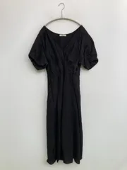 ehka sopo ワンピース F ブラック ナイロン ロング・マキシ丈 フレア