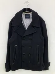 RAGEBLUE ピーコート S ブラック ウール・ニット 合成皮革/人工皮革 無地 ミドル丈 フードなし