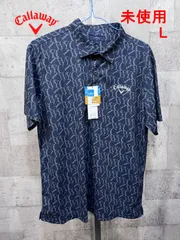 未使用 キャロウェイ ロゴプリントハイゲージカノコシャツ L 総柄ポロシャツ callaway