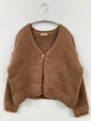 Samansa Mos2 カーディガン/ボレロ F ブラウン ウール・ニット 無地 ショート丈 長袖