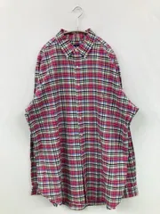 Ralph Lauren シャツ/ブラウス XLT/TGL レッド チェック柄 ワンポイント ブランドロゴ 長袖 ミドル丈 ボタンダウン