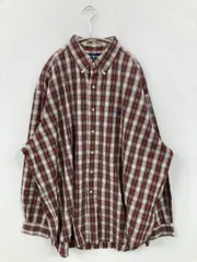 Ralph Lauren シャツ/ブラウス XXL レッド チェック柄 ワンポイント ブランドロゴ ミドル丈 長袖 ボタンダウン