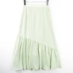 ナイスクラップ NICE CLAUP フレア スカート マキシ丈 ストレッチ S ライトグリーン kz8889