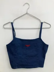 ROXY キャミソール ネイビー 無地 ワンポイント 刺繍 カップなし