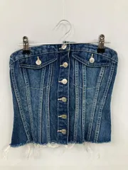 ZARA チューブトップ S ブルー カップなし