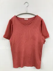 GLACIER Tシャツ/カットソー S レッド 無地 半袖 Vネック