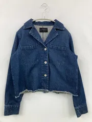 KBF＋ デニムジャケット One ブルー 無地 フードなし ボタン留め