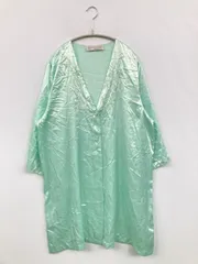 RADIADIC PASHIODI ワンピース ライトグリーン サテン 無地 刺繍 半端袖 ひざ丈