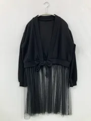 Riche glamour カーディガン/ボレロ M ブラック チュール 無地 リボン ミドル丈 長袖