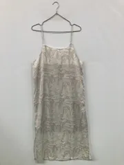 SENSE OF PLACE ワンピース One-size ベージュ その他総柄 袖なし ひざ丈 タイト