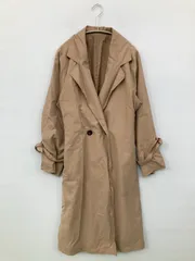 トレンチコート M ベージュ ナイロン 無地 ロング丈 フードなし