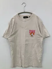 XLARGE Tシャツ/カットソー S ベージュ 前面プリント バックプリント ワンポイント 半袖 ミドル丈 クルーネック(丸首)