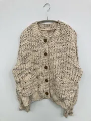 Samansa Mos2 カーディガン/ボレロ F ベージュ ウール・ニット 無地 その他総柄 ミドル丈 長袖