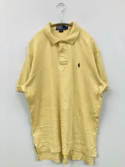 Polo by Ralph Lauren ポロシャツ L イエロー 無地 ワンポイント ブランドロゴ 半袖