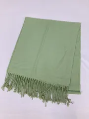 ストール/ショール ライトグリーン コットン 無地 フリンジ