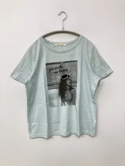 HEART MARKET Tシャツ/カットソー F スカイブルー 前面プリント 半袖 クルーネック(丸首)