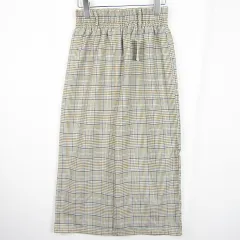 アズノウアズ as know as スラリタイトスカート ロング丈 レーヨン ベージュ チェック kz10503