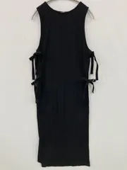 FREAK'S STORE ワンピース F ブラック コットン 無地 リボン 袖なし タイト