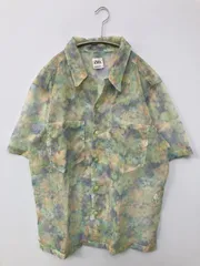 ZARA シャツ/ブラウス M ライトグリーン コットン その他総柄 ミドル丈 半袖 レギュラーカラー