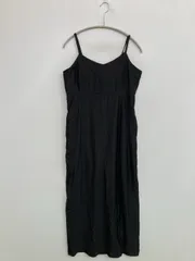 earth music&ecology ワンピース ブラック 無地 リボン 袖なし ロング・マキシ丈 フレア