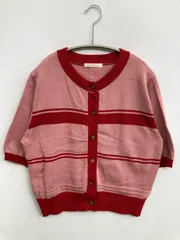 ehka sopo カーディガン/ボレロ F レッド コットン ショート丈 半袖
