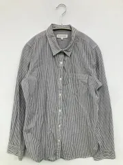 CLOSSHI シャツ/ブラウス L ネイビー コットン ストライプ柄 ミドル丈 長袖 レギュラーカラー
